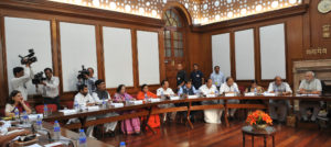The Prime Minister, Shri Narendra Modi chairing the first Cabinet Meeting, in New Delhi on May 27, 2014.