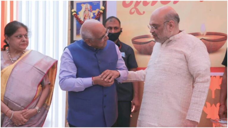 Gujarat : गुजराती नव वर्ष पर मुख्यमंत्री समेत भाजपा के अन्य नेताओं ने की अमित शाह से मुलाकात