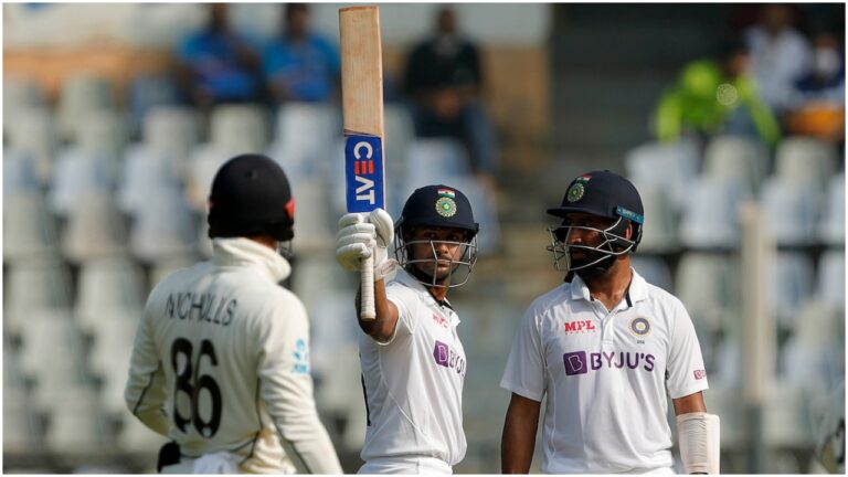 India vs New Zealand:अग्रवाल-पुजारा की शतकीय साझेदारी, भारत की बढ़त 405 रन